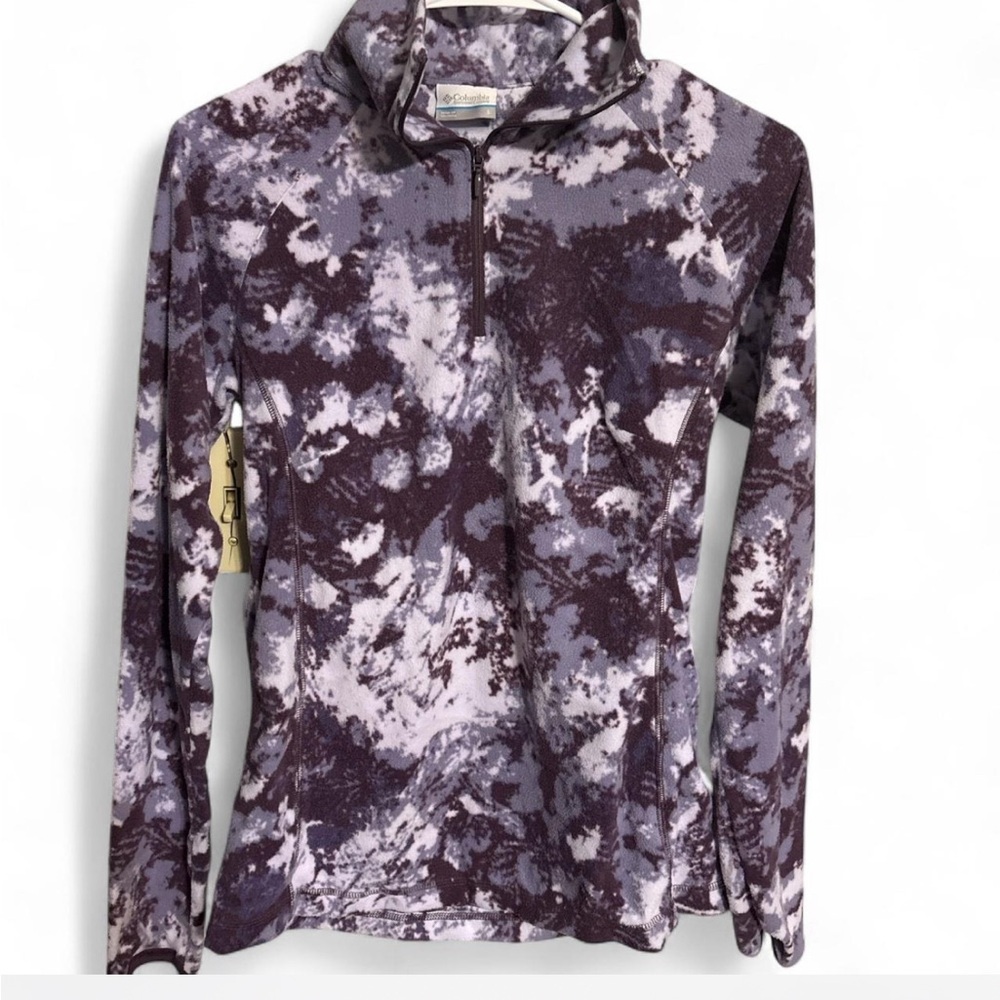 Purple and White Patterned Columbia Zip Up